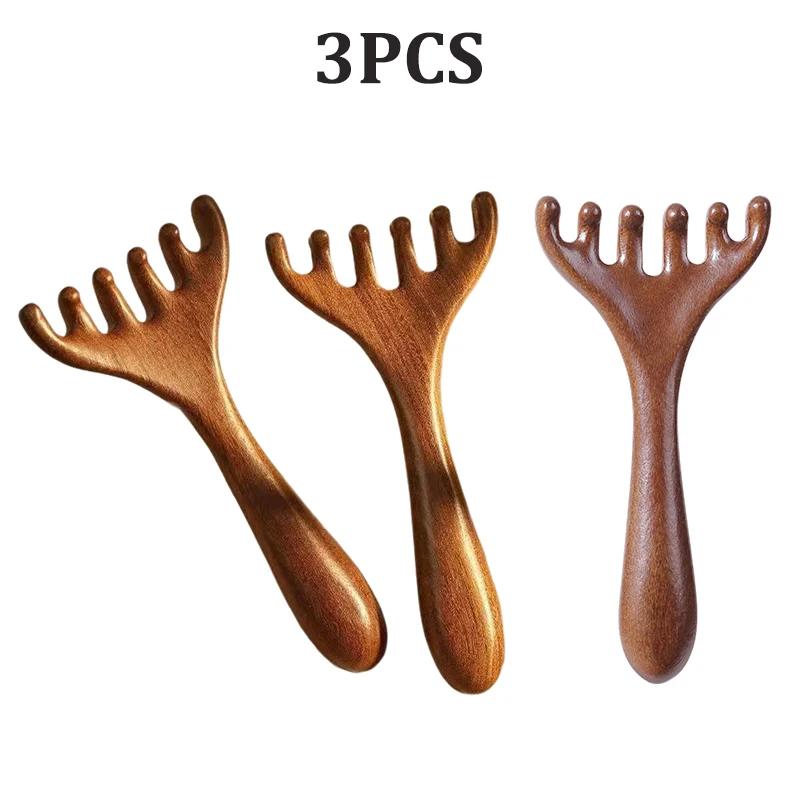 Handliches Kopfhautmassagegerät Sechs-Krallen-Kopf Meridian Massagekamm Antistatisches Gua Sha Werkzeug Kratzer Spa Fördert die Durchblutung