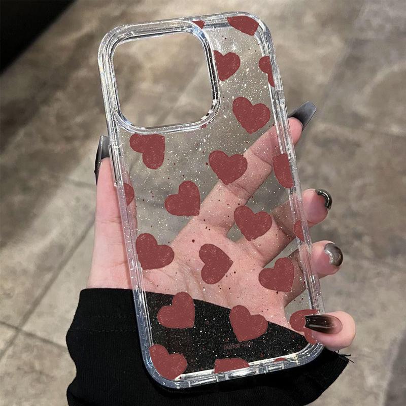 Minimalistisches Herz Glitzer Transparentes Handyhülle Für iPhone 17 Pro Max 16 15 14 13 12 11 XS XR X 7 8 Plus 17E Air Stoßfest Weiche Hülle