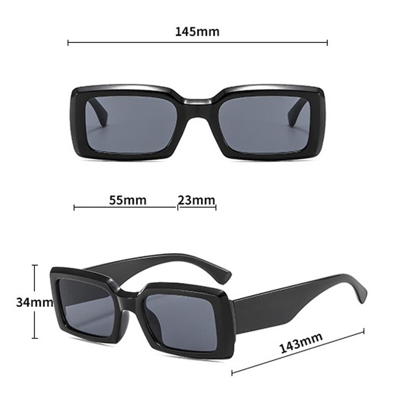 Xiaomi Retro Thick Frame Rectangle Sunglasses Unisex Y2K Wide Temple UV400 Fashion Shades for Street Travel Party Daily Wear