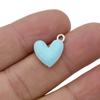 10Pcs Silver Plated Enamel Red Heart Charms Pendant For Jewelry Making Earrings Bracelet Necklace Accessories Diy Findings