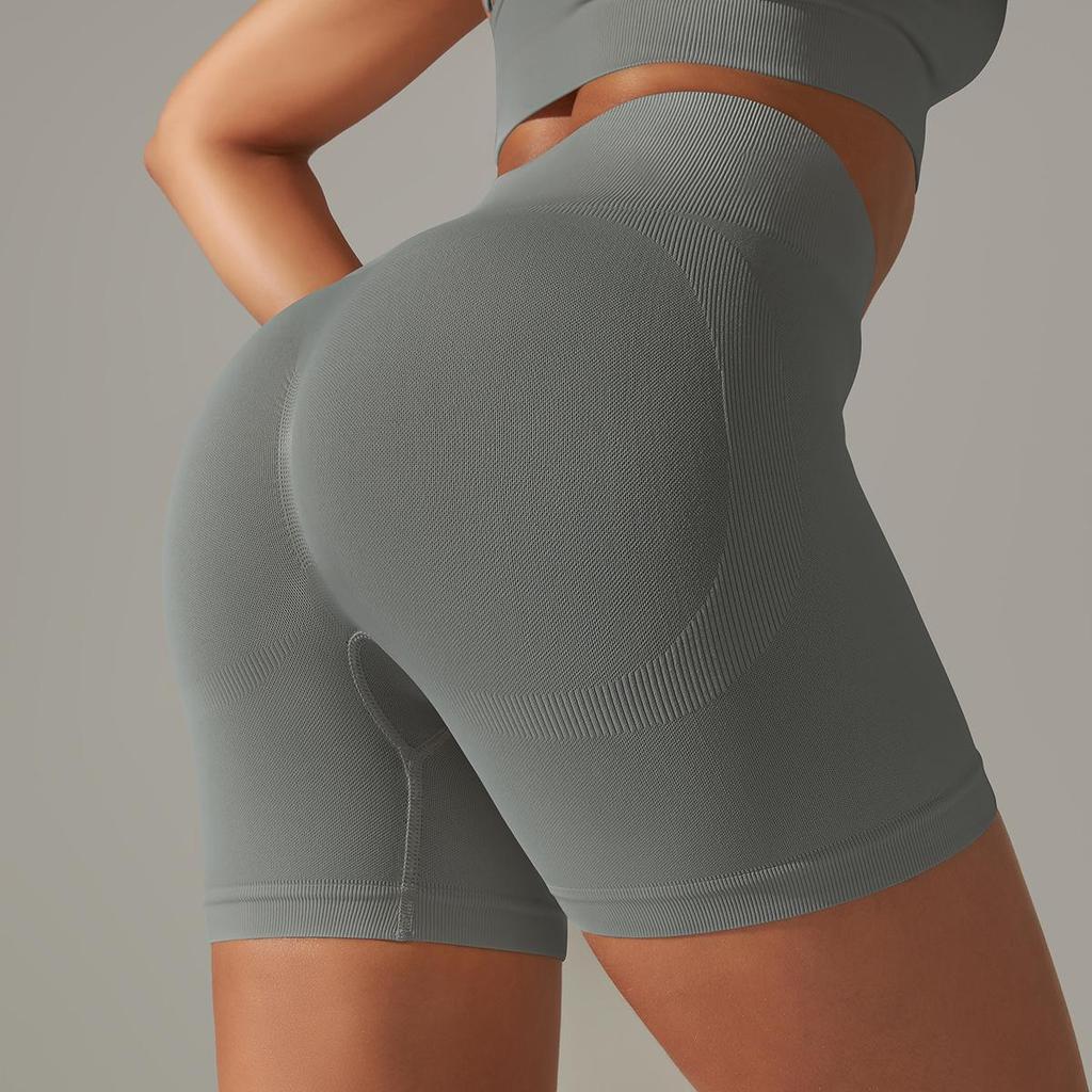 High-Waist Peach Lift Yoga Shorts - Women's Fitness & Running Apparel