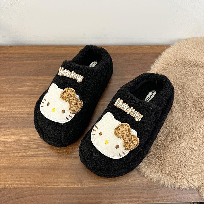 Kätzchen Dicksohlige Lässige Flauschige Hausschuhe Damen Wintermode Niedliche und Verspielte Cartoon Vielseitige Baumwollhausschuhe