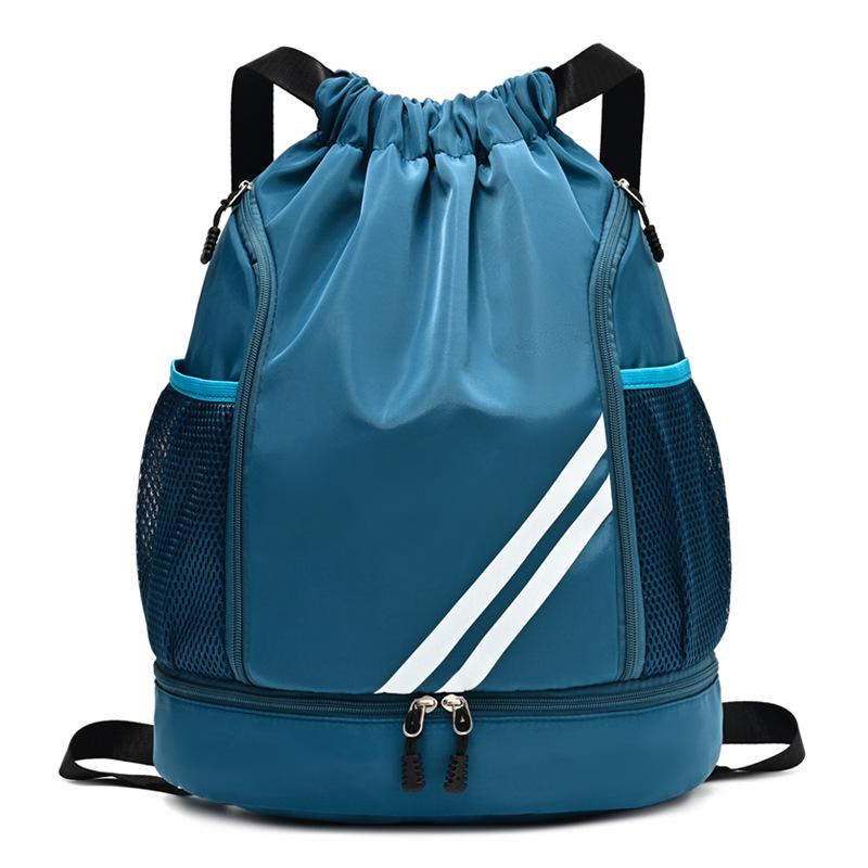 Basketball & Football Drawstring Backpack - Sports Training & Travel Bag аква голубой