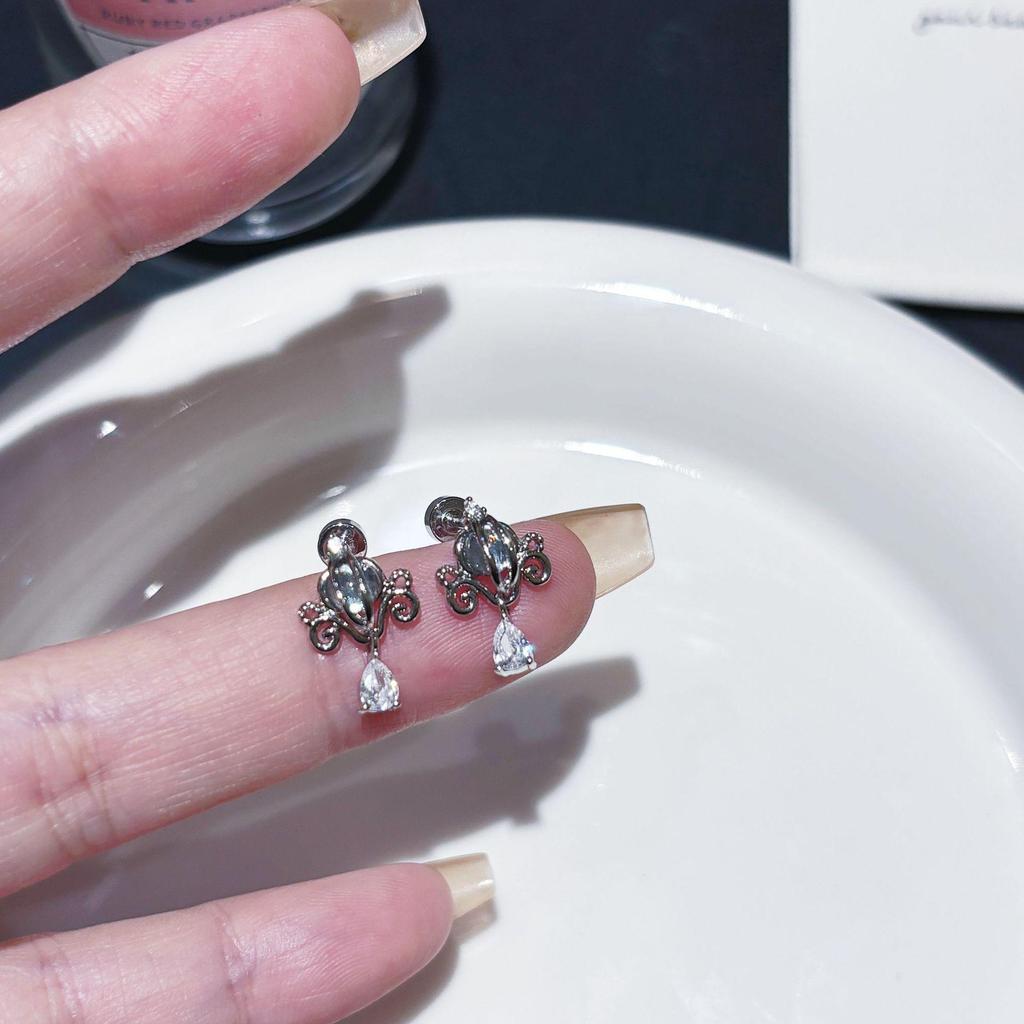 Moonstone Bell Pendant Titanium Steel Cartilage Earrings for Christmas