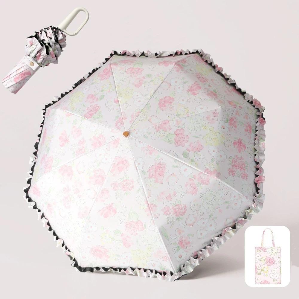 Ultra-light Manual Folding Umbrella Loop Buckle Handle Portable Sun Umbrella Travel