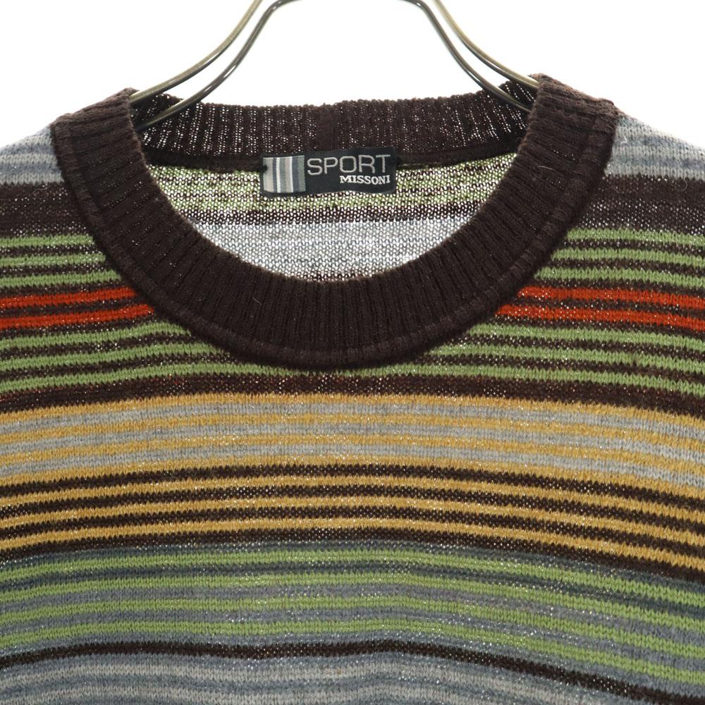 MISSONI SPORT made in Italy Border Pattern Long sleeve sweater 50 knit Men's Used