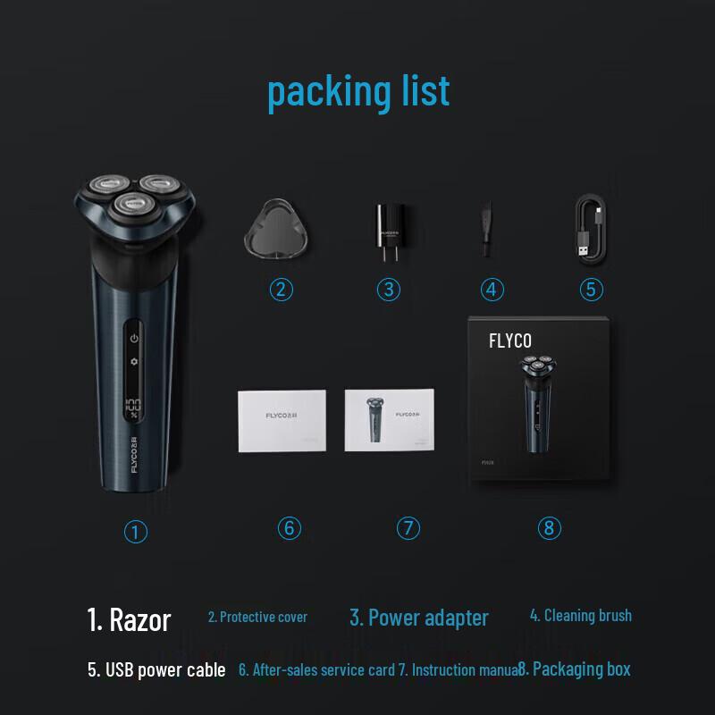 Flyco FS928 Men's Electric Rotary Shaver CN Plug (adapter Included)
