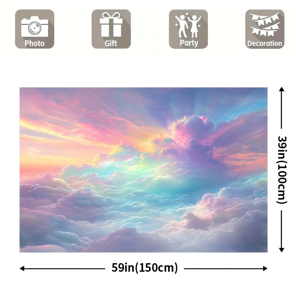 1pc Dreamy Cloud Photography Background Banner, Multi Functional Studio Prop, Universal Style, No Need for Electricity