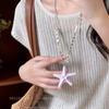 Color Dopamine Starfish Necklace Women's Island Vacation Style Film High-end Sense Niche Collarbone Chain Versatile Accessories