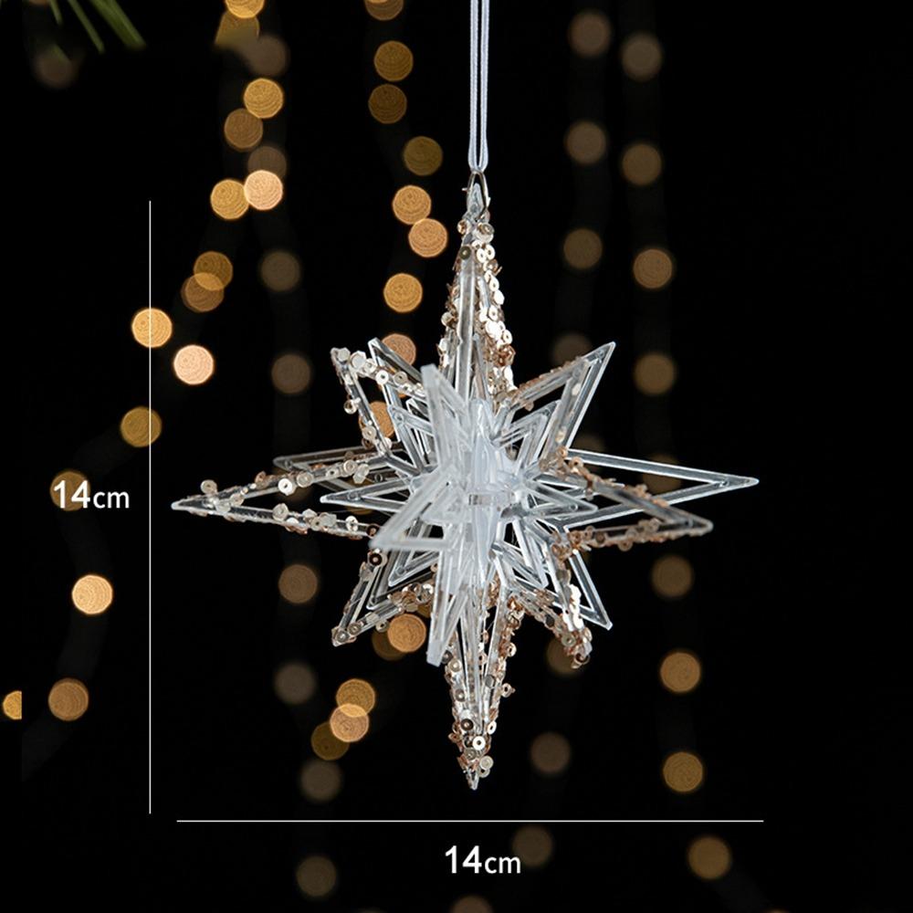 Snowflake Christmas Tree Ornaments Acrylic Crystal Hanging  Merry Christma