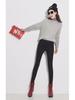 Women's Plush High-Waist Slim-Fit Cotton Jeans for Autumn/Winter