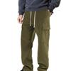 Autumn and Winter Solid Color Thin Corduroy Multi-pocket Straight-leg Pants Men's Sweeping Pants Men's Casual Loose Trousers