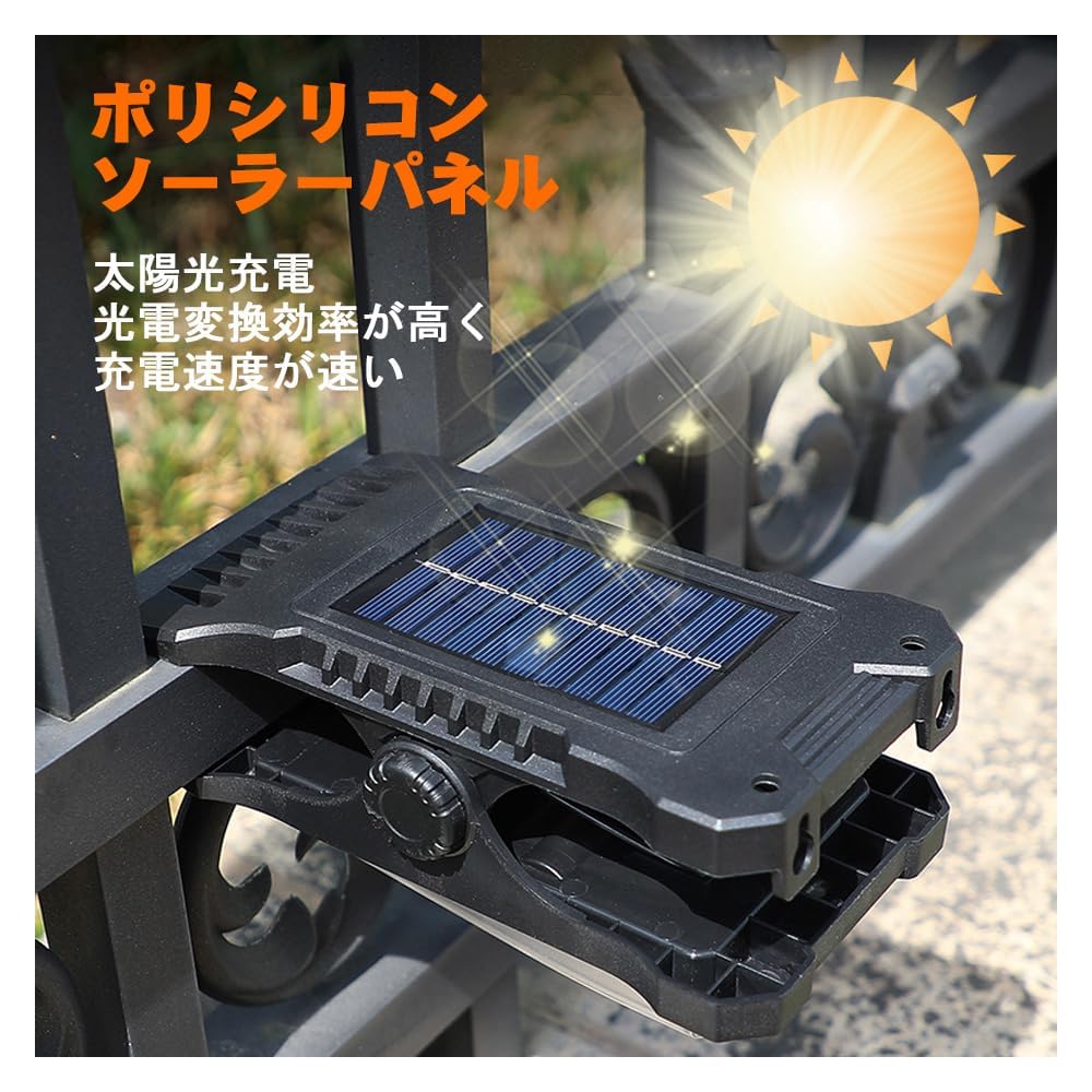 Außen-Sensor-Clip-Leuchte, Weißes Licht, 2er-Set, Solarbetrieben, Bewegungserkennung, Typ-C-Aufladung, Energiesparend, Wasserdicht, Hohe Helligkeit,