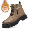 Martin boots men's autumn and winter new velvet warm high-top casual thick-soled tooling trend versatile cotton boots men