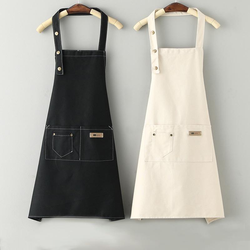 Stain-Proof Canvas Apron with Custom Logo for Western Restaurants, Hot Pot Establishments, and Milk Tea Shops