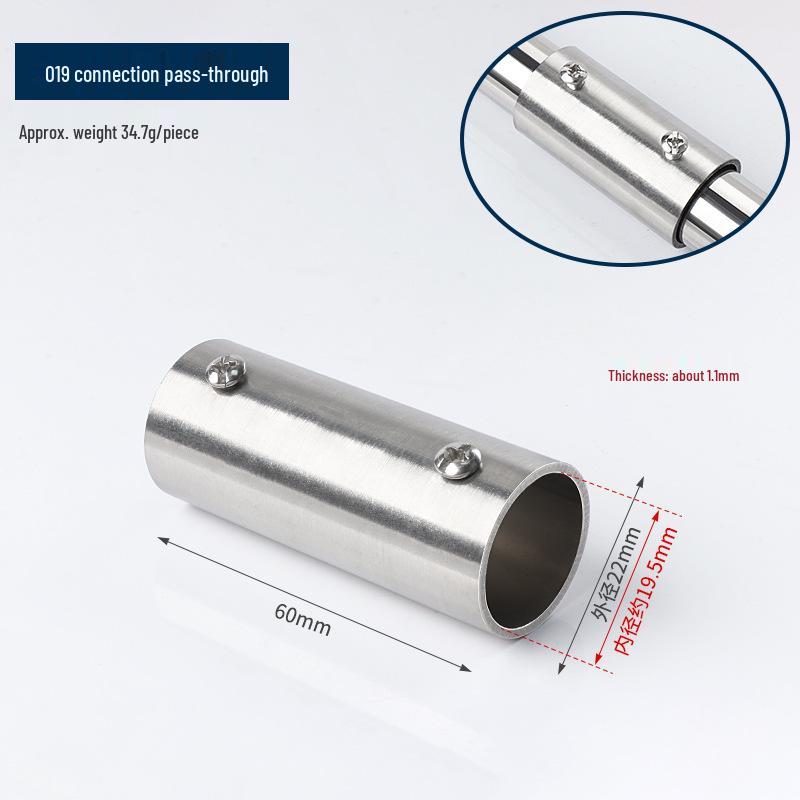 Stainless Steel Round Pipe Connector for Clothes Rack and Shelf Joint Tee