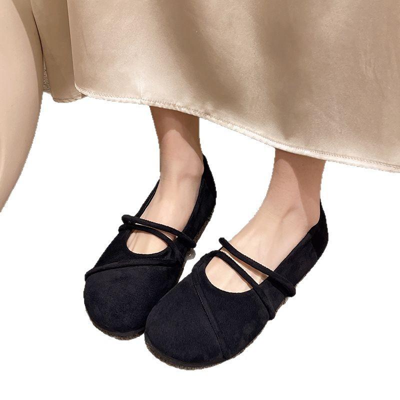 Flat Single Shoes Women's Spring 2025 New Korean Version Comfortable Simple Shallow Mouth Mary Jane Shoes Gentle Wind Evening Shoes