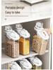 Transparent Portable Sealed Container with Measuring Cup for Grain, Cereal, Rice, Cat Food - Moisture & Insect Proof Kitchen Storage.