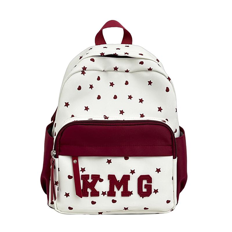 Children s Small Backpack Color Block Stars Print Student Schoolbag красный