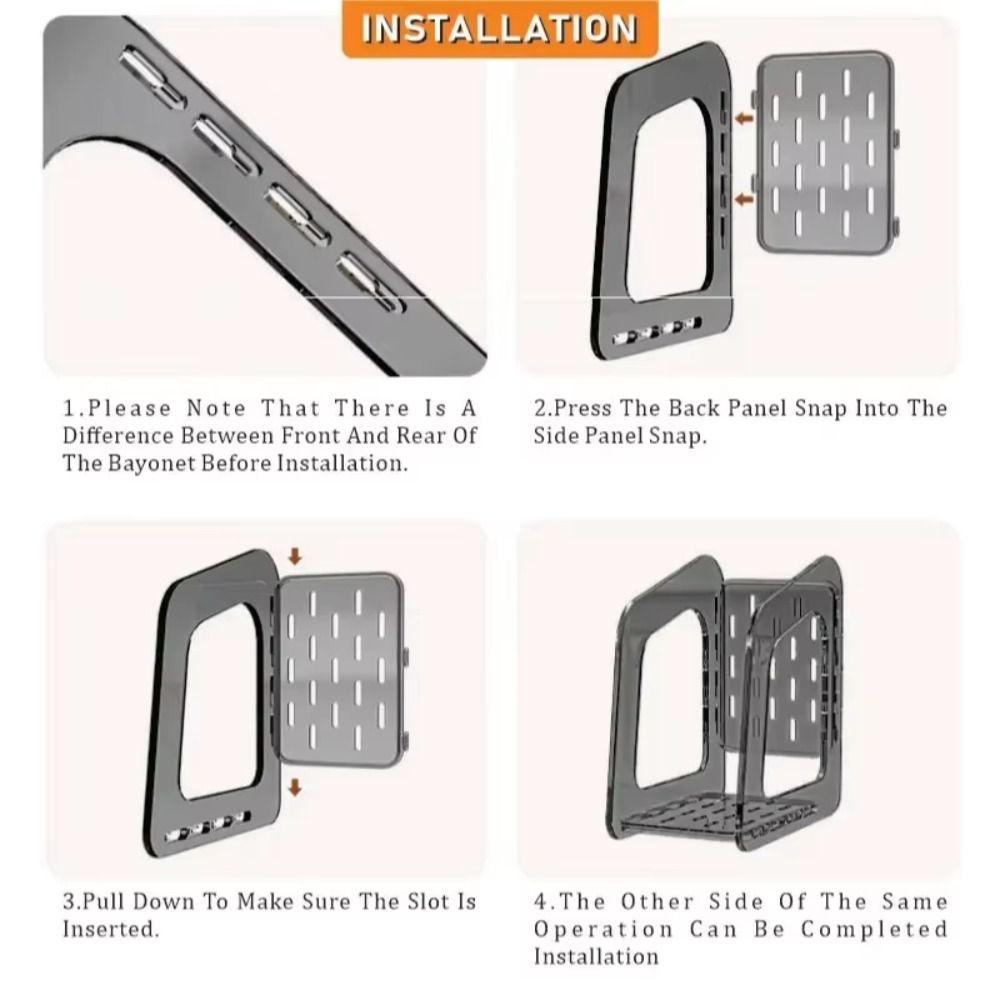 3-Section Transparent Book Stand Acrylic Stationery Shelf Magazine Rack Document Organization