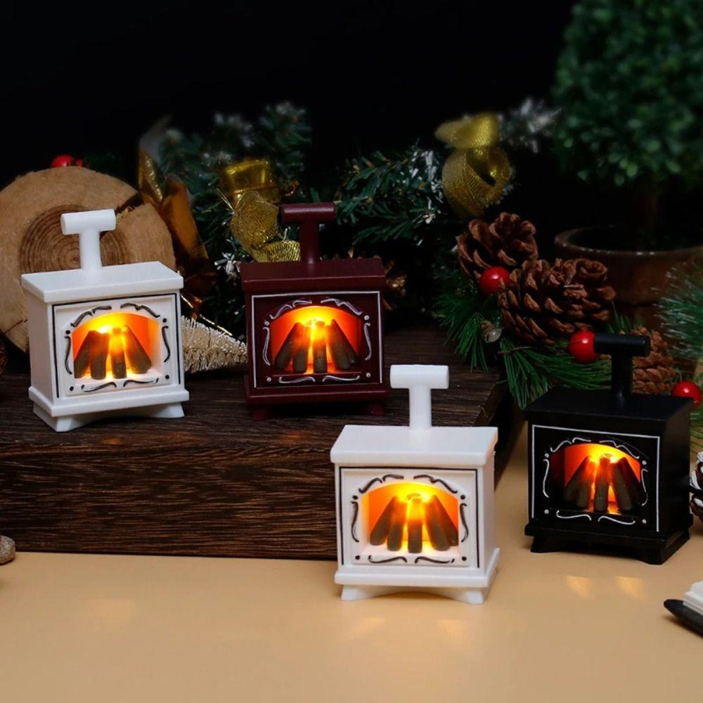Creative LED Fireplace Model Retro Electronic Candle Light Mini LED Fireplace Lamp  Party Supplies