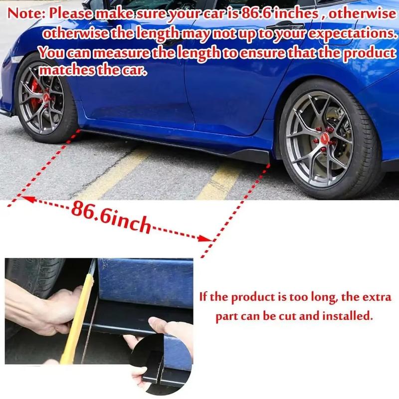 Universal Car Side Skirt 8 Pcs 2.2m Winglet Splitters Lip Side Spoiler For Edge Fiesta Focus Fusion Mustang mach-e Taurus