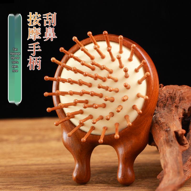 

Золотистый сандал массажная расческа с воздушной подушкой для красоты, акупунктуры носа и скребка для меридианов