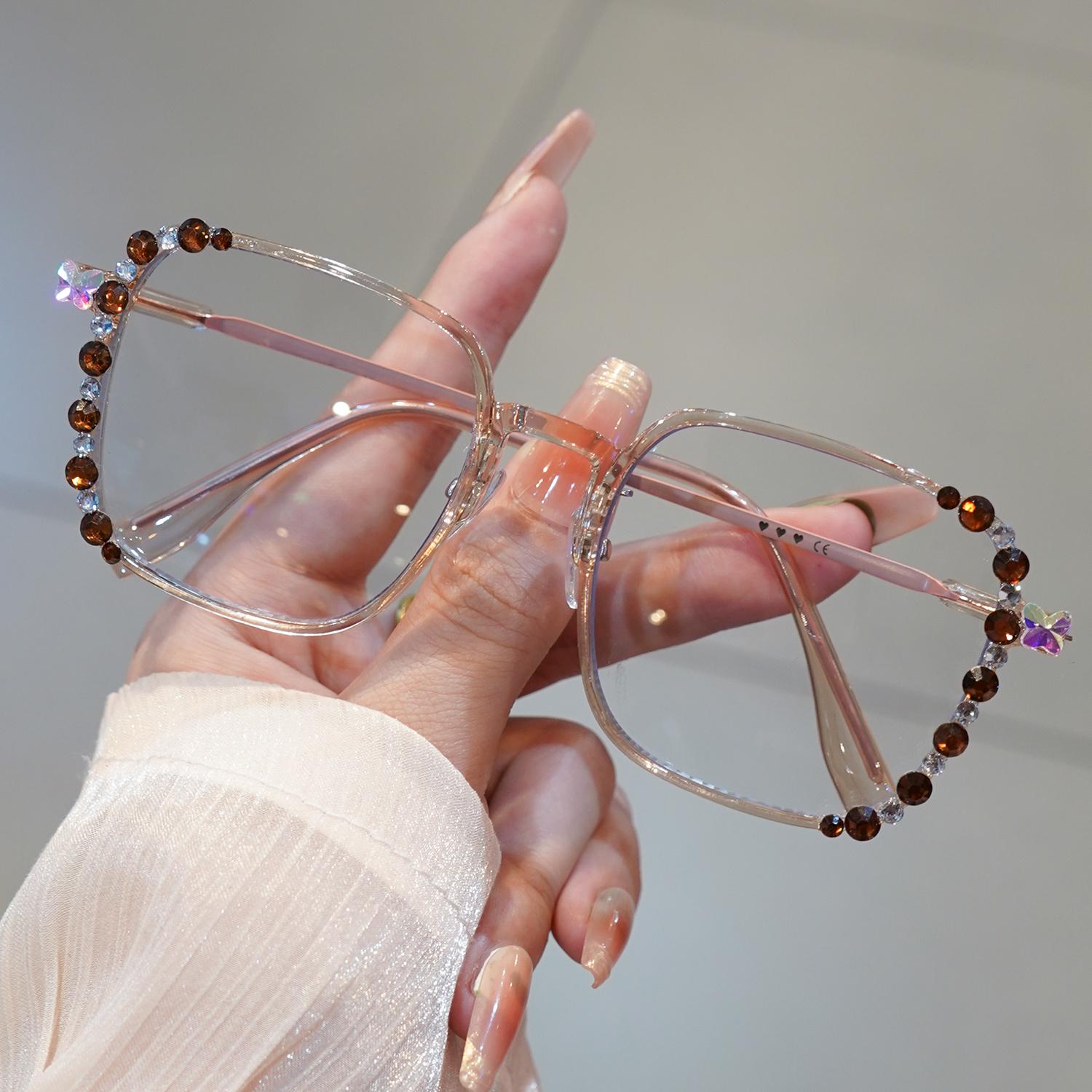 

Fashionable Photochromic Reading Glasses Frame With Sparkling Design Women Men Reading Glasses 4.0