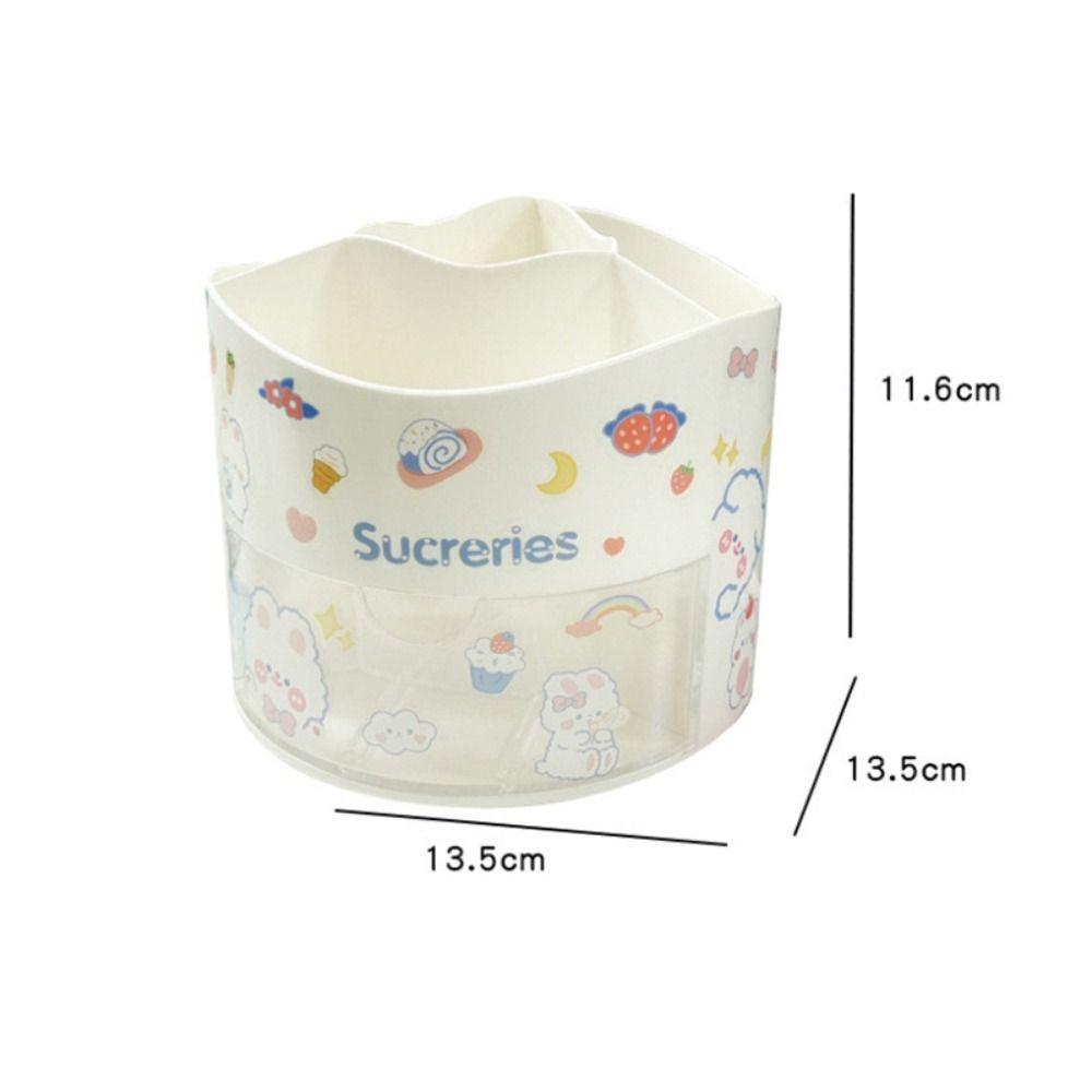 Mit Aufklebern Stifthalter Drehbarer Aufbewahrungsbox Organizer Schule Büro Schreibtisch