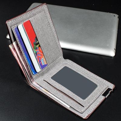 Short Foldable Denim Wallet Multi-Pocket Slim Money Clip Card Holder Minimalist Casual Trifold Credit Card Case