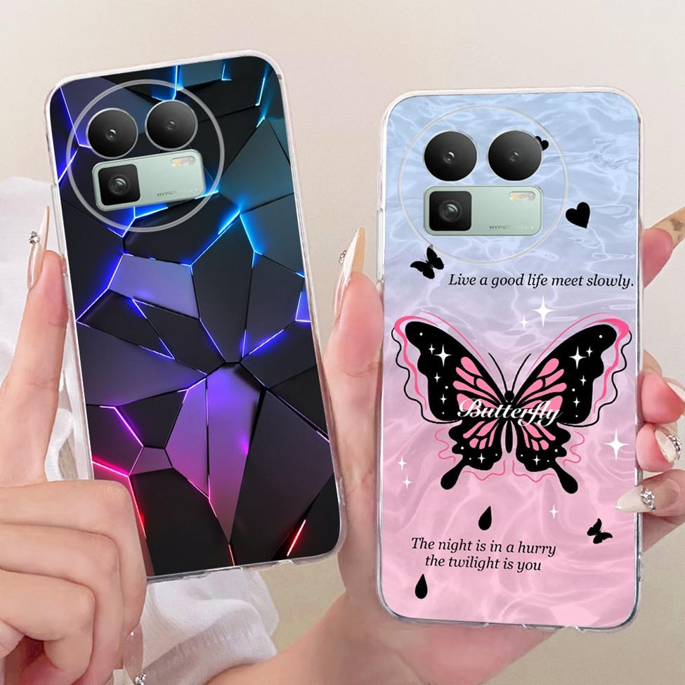 For Realme GT8 Case Cover Cute Cat Fashion Butterfly Luxury Painted Casing For Real me GT8 Bumper