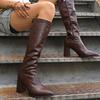 Fashion Solid Pu Knee High Modern Boots Women  Autumn Pointed Toe Side Zip Long Boots Sexy High Heel Botas Para Mujer Size42