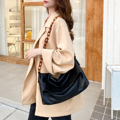Crossbody Chain Bag Autumn and Winter Fashion Texture Large Capacity Soft Leather Bag Underarm Shoulder Bag Woman