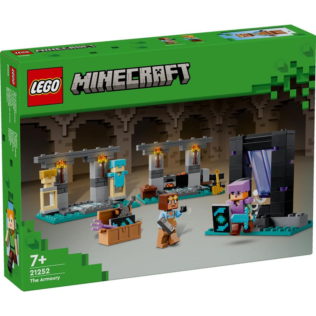 LEGO Minecraft Armory Toy - Birthday Present - Building Blocks - Boys, Girls, Children (Ages 7, 8, 9) - Elementary School Students - Minecraft Goods -