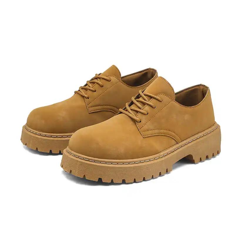 Fashion With Ties Round Tip Original Men's Shoes Loafers Men Sports Boots Men Breathable Sneakers Fat Second Hand Training Maker