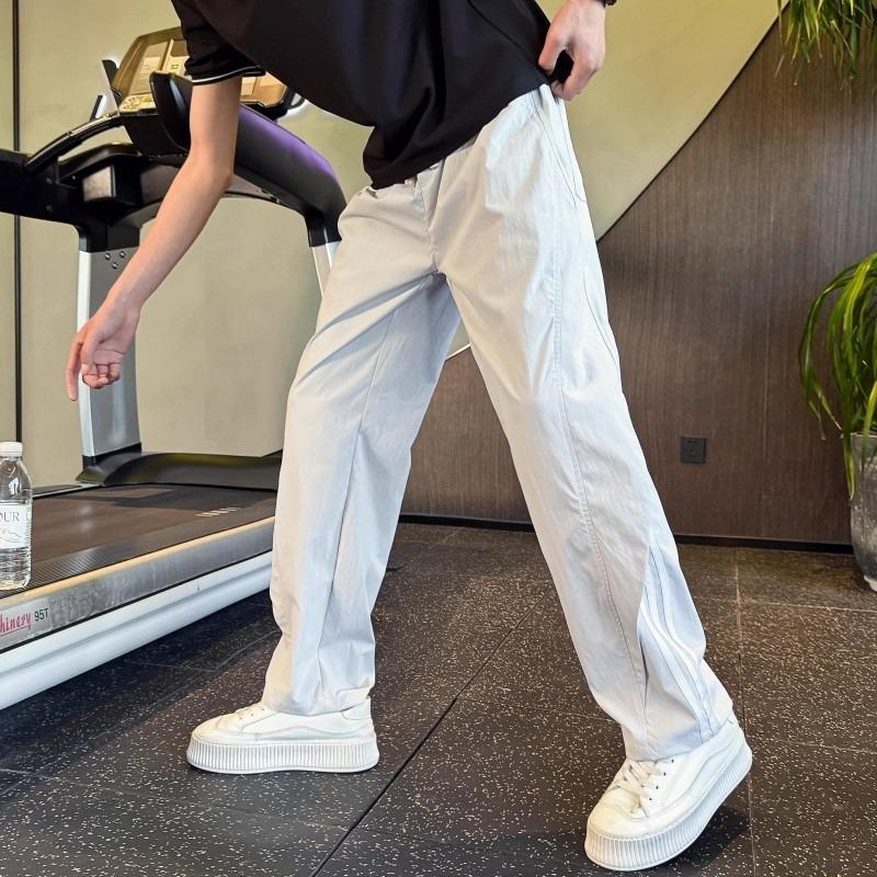 

Men s Scimitar Straight-leg Pants Handsome Loose Wide-leg Pants Summer Thin Quick-drying Men s Pants New Casual Pants 4XL