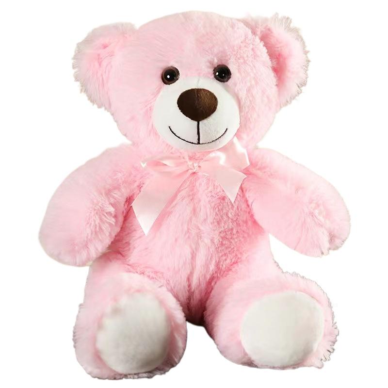 Cute Colorful Bow Tie Bear Doll Plush Toy Hug Bear Doll Stuffed Animals Children Birthday Gift Pillow Teddy Bear Home Decor