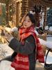 New 'S Christmas Red Knitted Scarf Women'S New Winter Atmosphere Containing Wool Thickened Warm Scarf