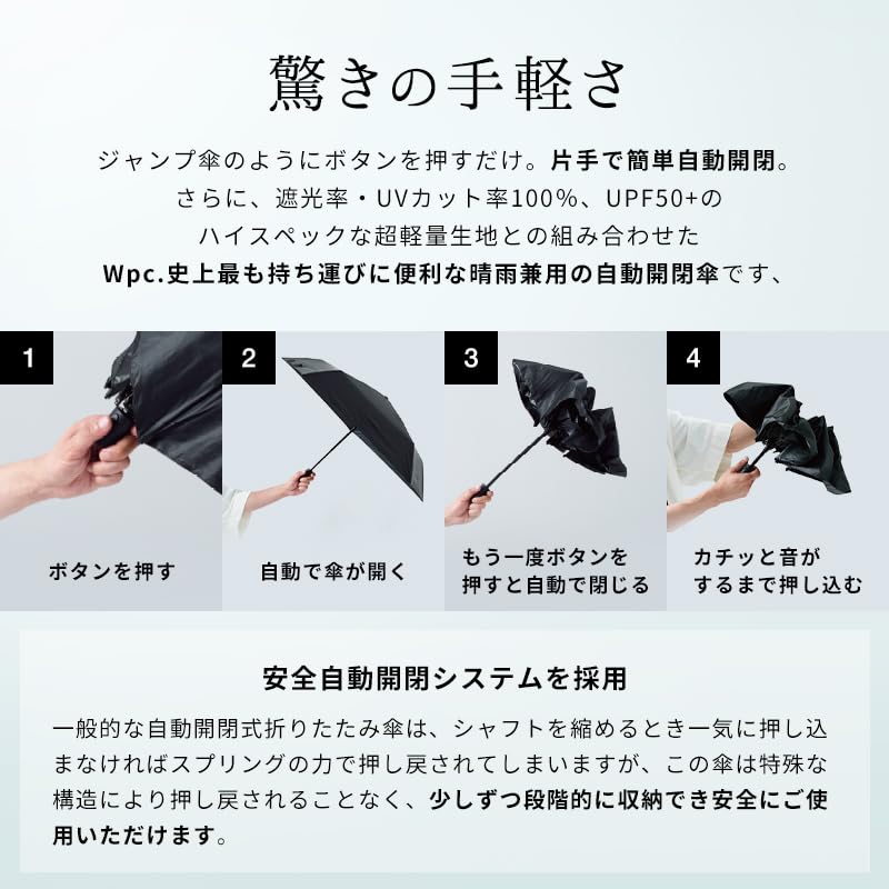 This is the ultimate Compact Automatic Black Light UV Heat Suitable for Sun and paradise! Wpc. go-koh Light-Blocking Open/Close Umbrella, (100%