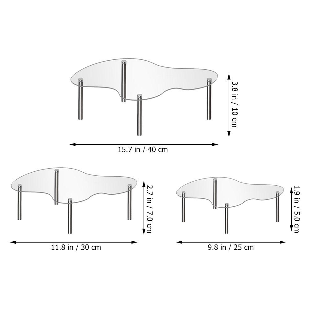 3 Pcs Clear Acrylic Cupcake Stand Stands Display Shelves Risers for Multi-layer Transparent Small Holder