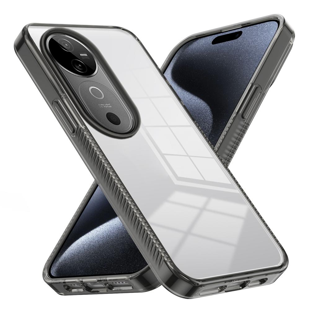 KEYSION Transparent Phone Case for VIVO V40 Pro 5G V40 Soft TPU+PC Anti-slip HD Clear Shockproof Phone Back Cover for VIVO V40 5G