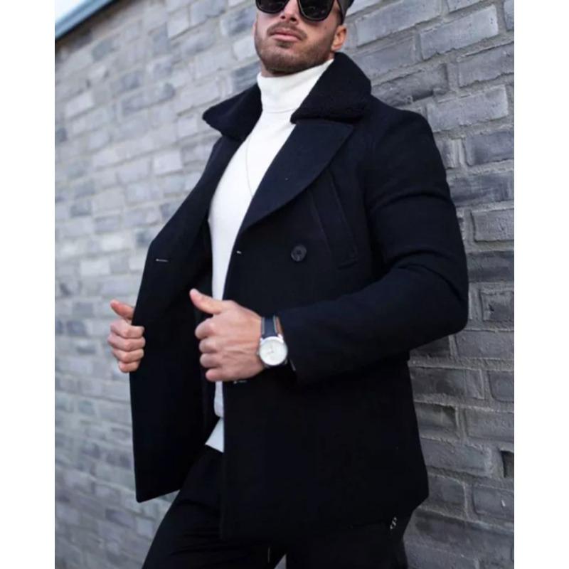 

Нова чоловіча куртка піджак з хутряним коміром осені та зими L