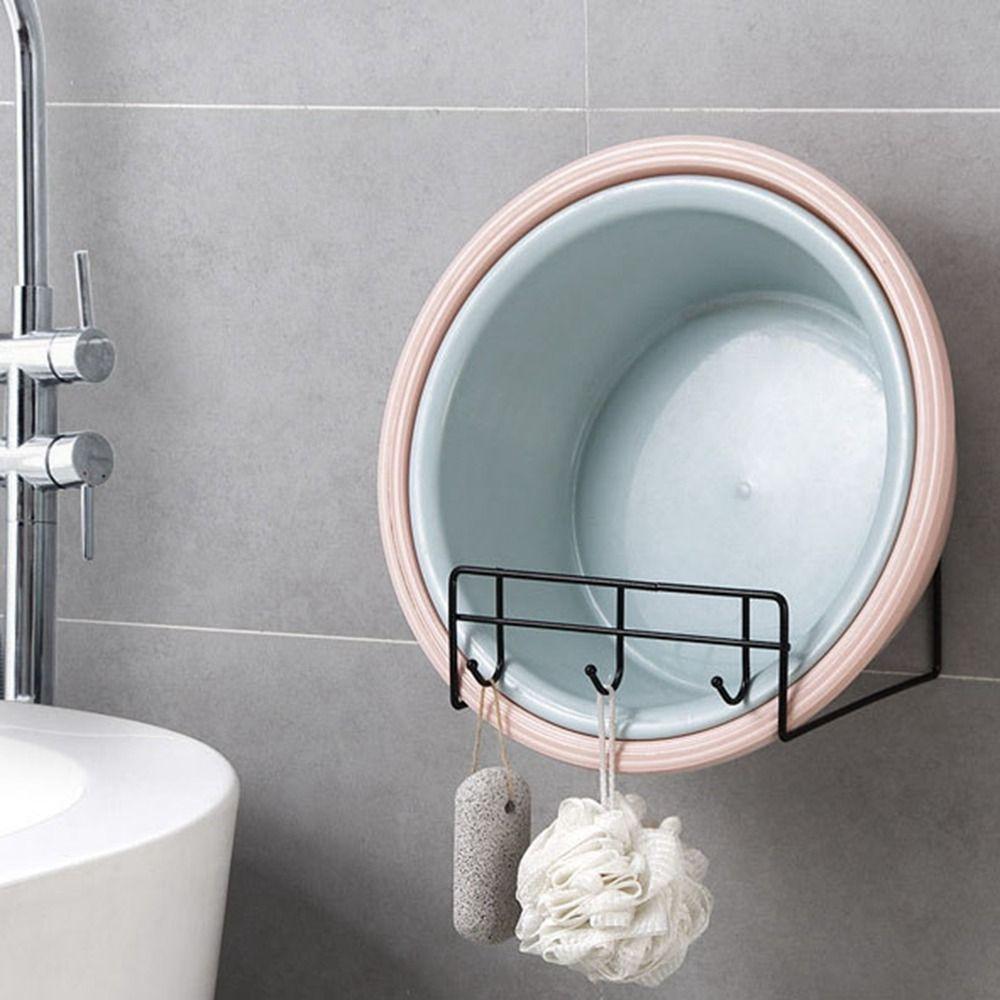 Wall-mounted Washbasin Stand Saving Space Basin Storage Rack Versatile Iron Washbasin Rack  Kitchen