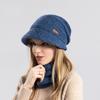 Winter Hat, Scarf Set, Velvet, Cold-proof and Warm Knitted Hat, Women's Hat with Brim, Ear Protectors, Wool Hat.
