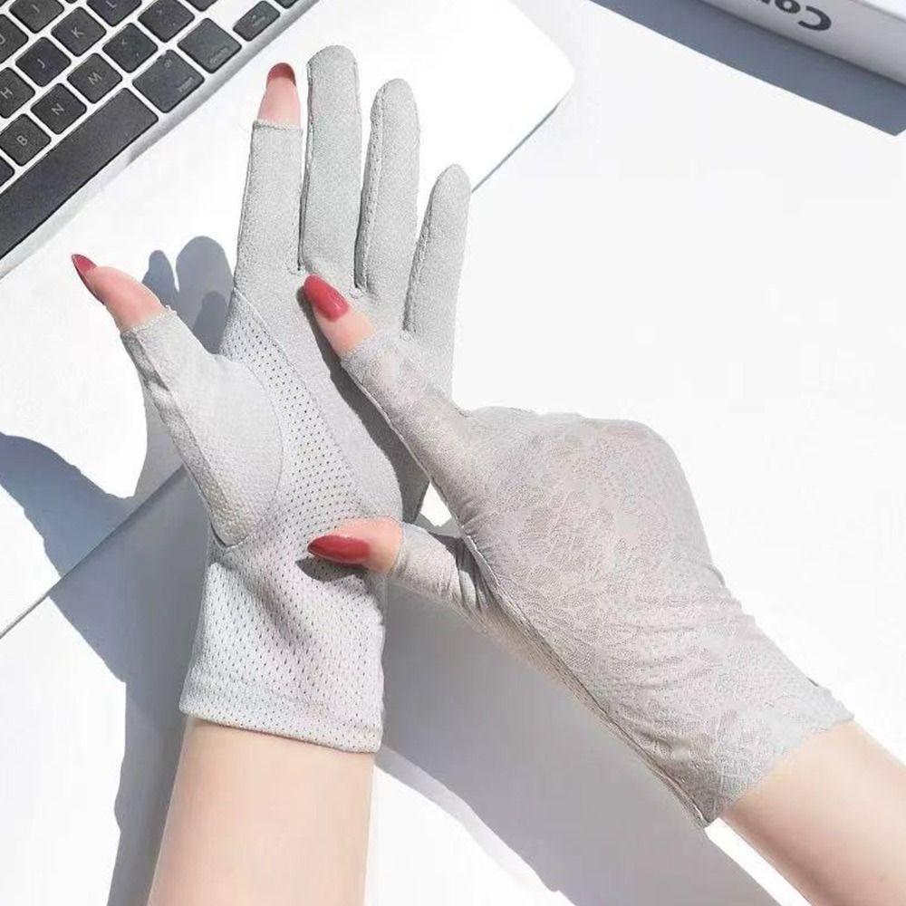 

Ice Silk Сонцезахисні рукавички Захист від УФ-променів Рукавиці Літні сонцезахисні рукавички Жінки Дівчата темно-рожевого кольору