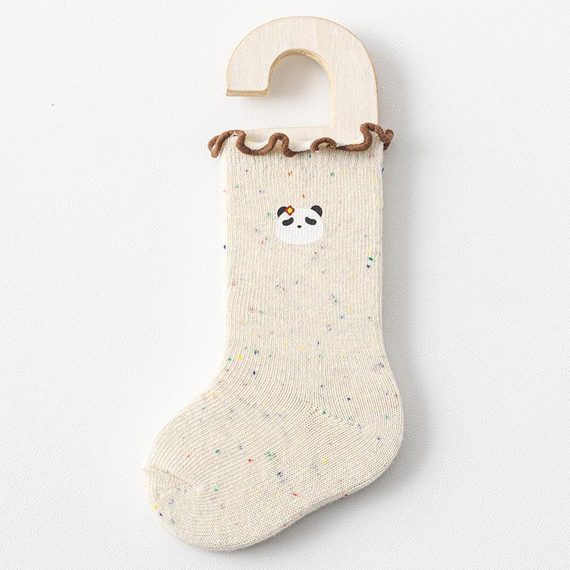 Newborn Baby Girl Mid-Calf Ruffle Princess Socks, Class A Cotton for 0-3 Years, Suitable for Spring, Autumn, Winter