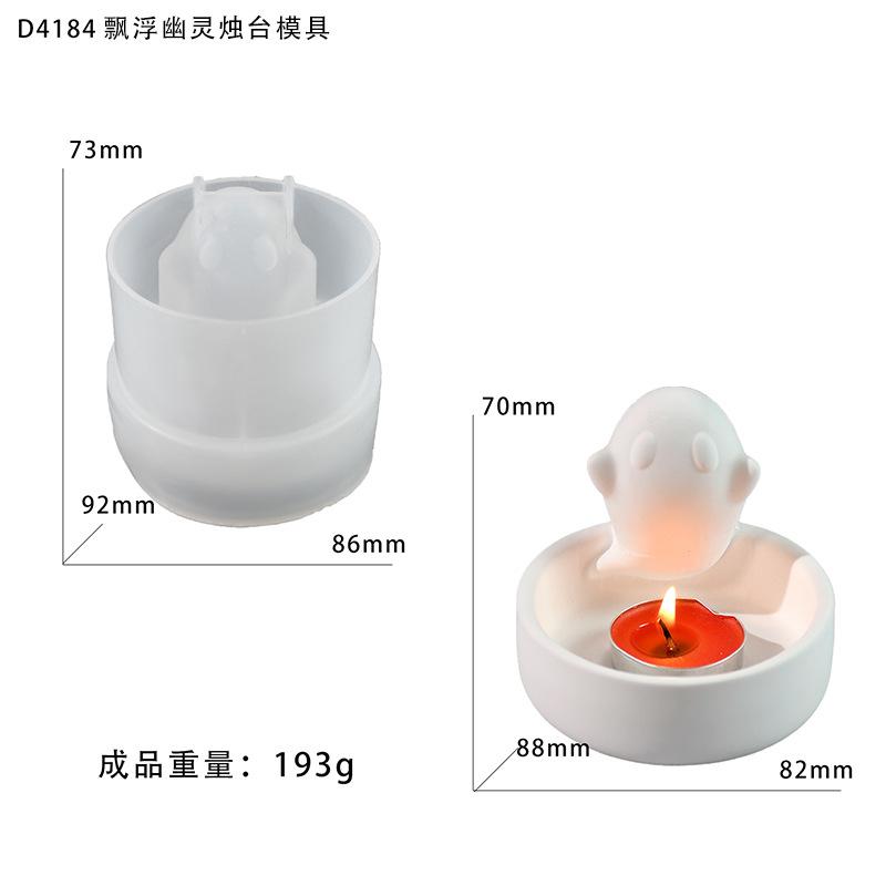 DIY Ghost Candlesticks Silicone Mold for Creative Halloween Resin Candle Holder Handmade 3D Ghost Shape Mold