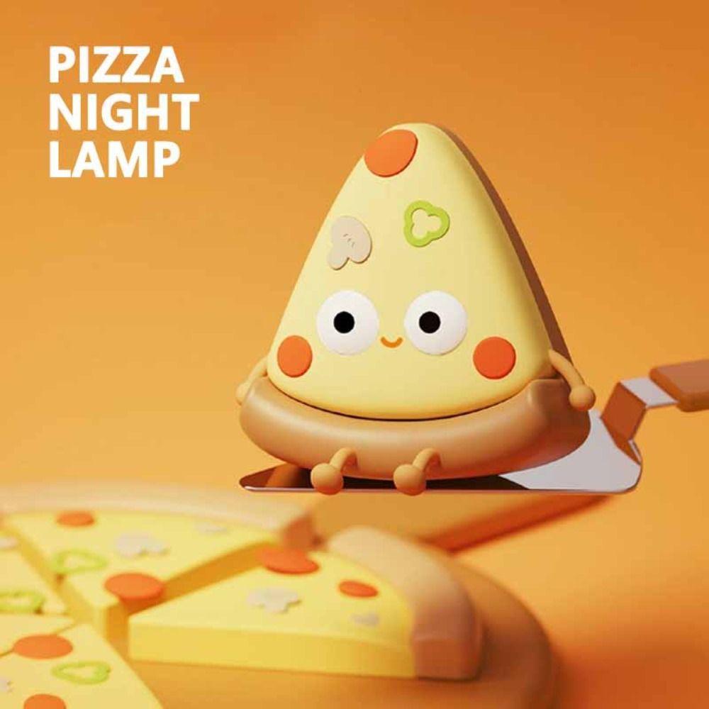 

Ночник для пиццы с таймером, USB перезаряжаемый силиконовый ночник, украшение для рабочего стола