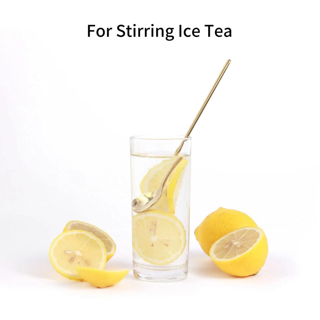 4 pcs Coffee Spoons, Espresso Stirring Stainless Steel Gold Teaspoons Coffee Tea Milk Ice Ware Spoon