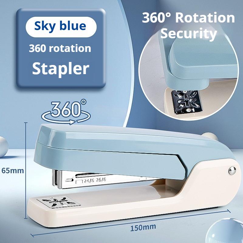360° Rotating Multifunctional Stapler, Mid - Seam Binding & Anti - Slip, Home Office Use Stapling Machine Strong